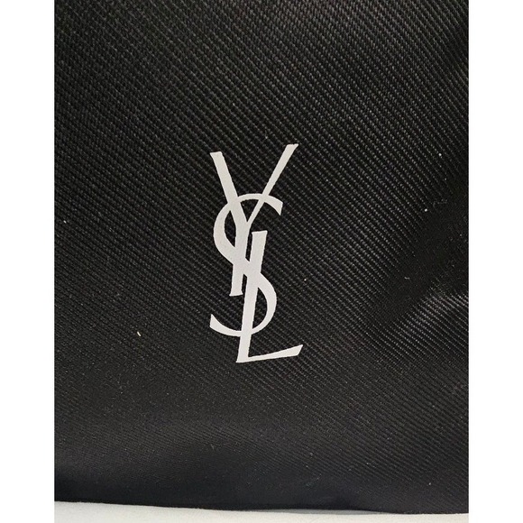 Yves Saint Laurent Beaute Black Canvas Tote Bag YSL Logo Travel Duffle Bag Large - Picture 3 of 6